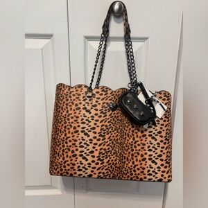 Betsey Johnson “On the Prowl” Leopard Tote w/ Charms